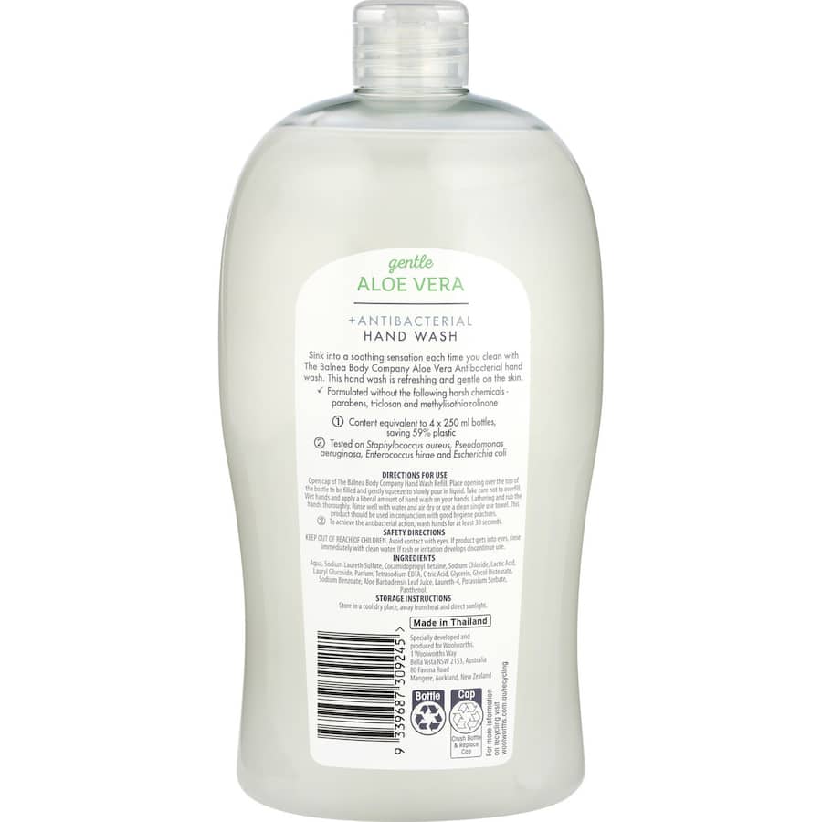 Balnea Hand Wash Refill Aloe Vera Antibacterial 1L