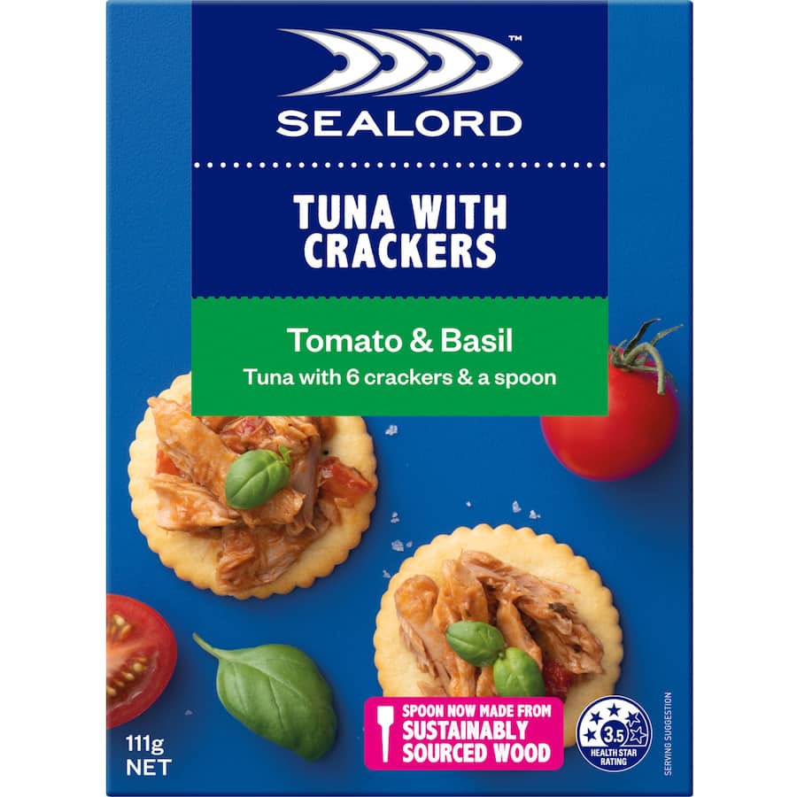 Sealord Tuna & Crackers Tomato & Basil (6 crackers) 111g