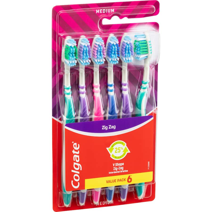 Colgate Zig Zag Toothbrush Interdental Bristle Value Pack Value pack 6pack