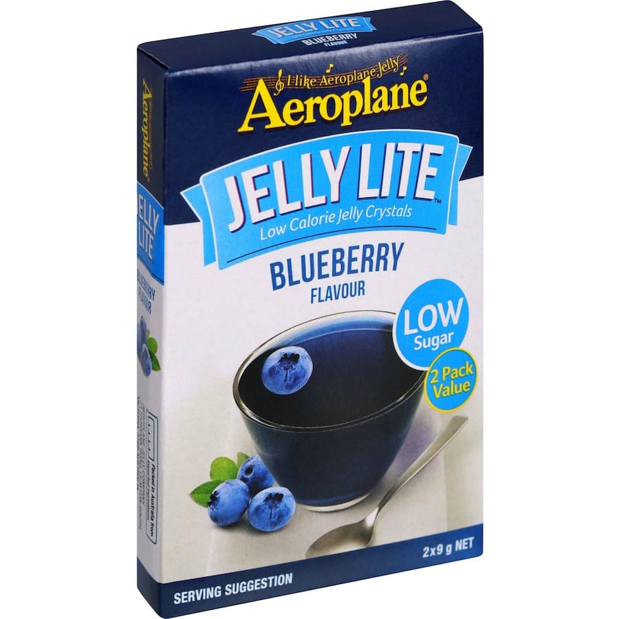 Aeroplane Jelly Lite Crystals Blueberry Low Sugar Sachet 2 x 9g