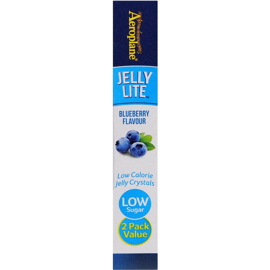 Aeroplane Jelly Lite Crystals Blueberry Low Sugar Sachet 2 x 9g
