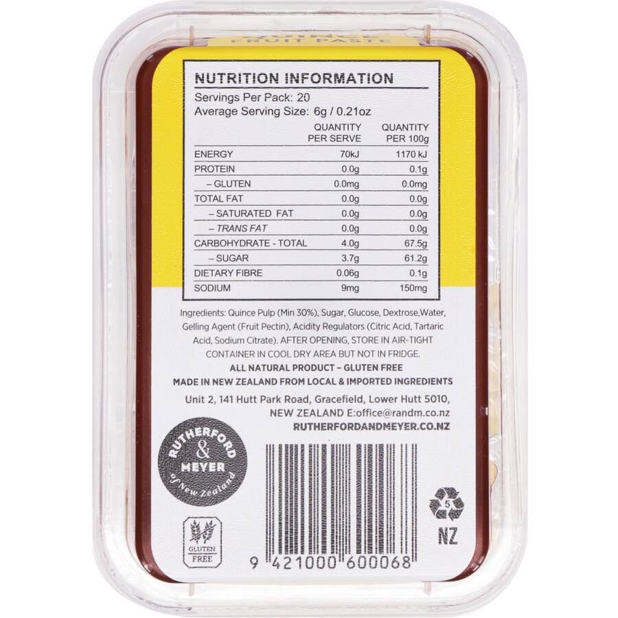 Rutherford & Meyer Fruit Paste Quince 120g