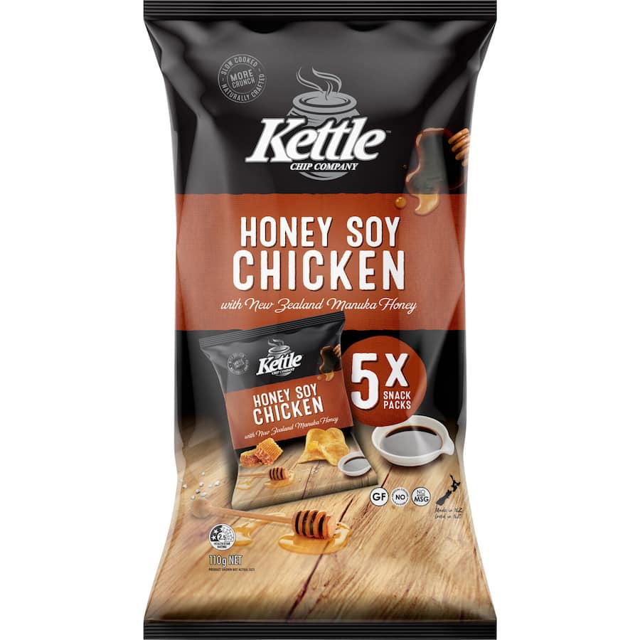Kettle Chip Company Chips Honey Soy Chicken 110g 5pack