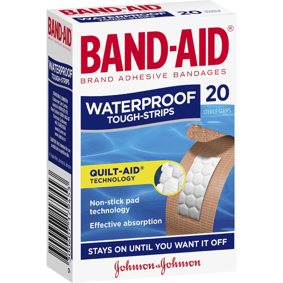 Band Aid Plasters Tough Strips Waterproof 20pack