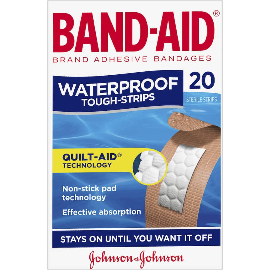 Band Aid Plasters Tough Strips Waterproof 20pack