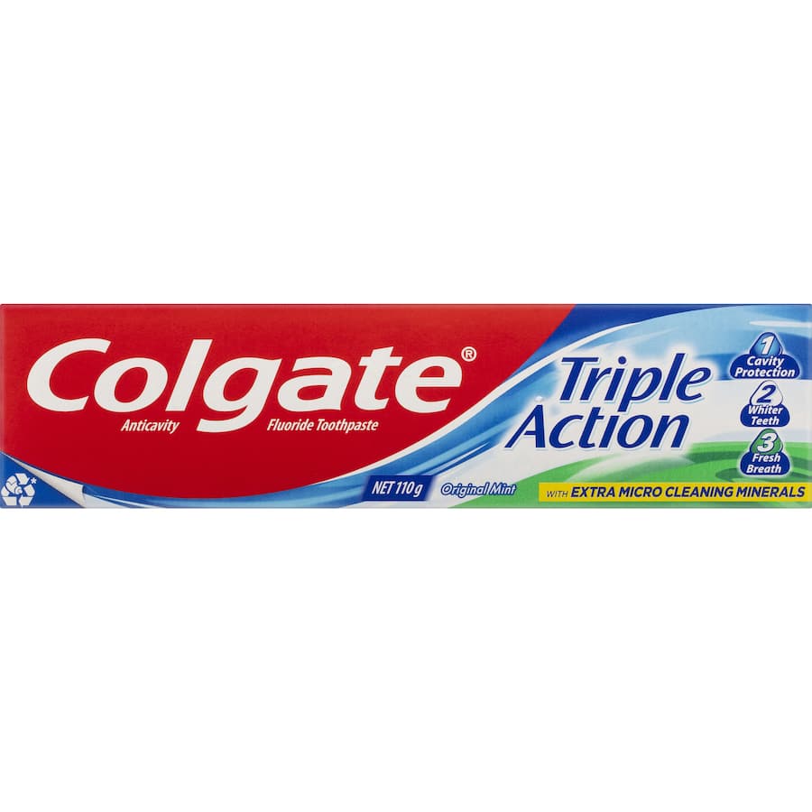 Colgate Triple Action Toothpaste Original Mint Flavour Tube 110g