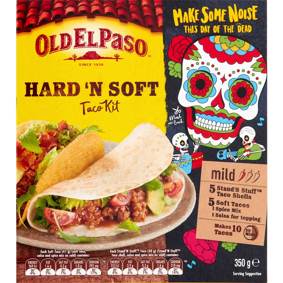 Old El Paso Hard N Soft Taco Kit Sweet Paprika & Tomato 10 pack 350g