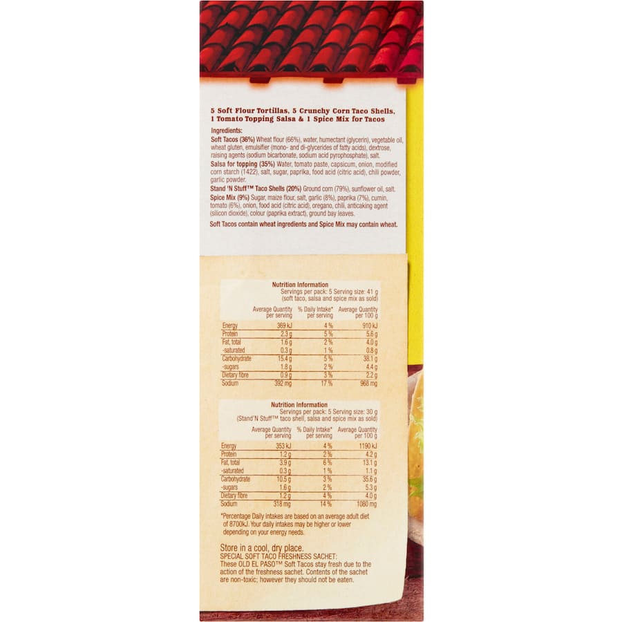 Old El Paso Hard N Soft Taco Kit Sweet Paprika & Tomato 10 pack 350g