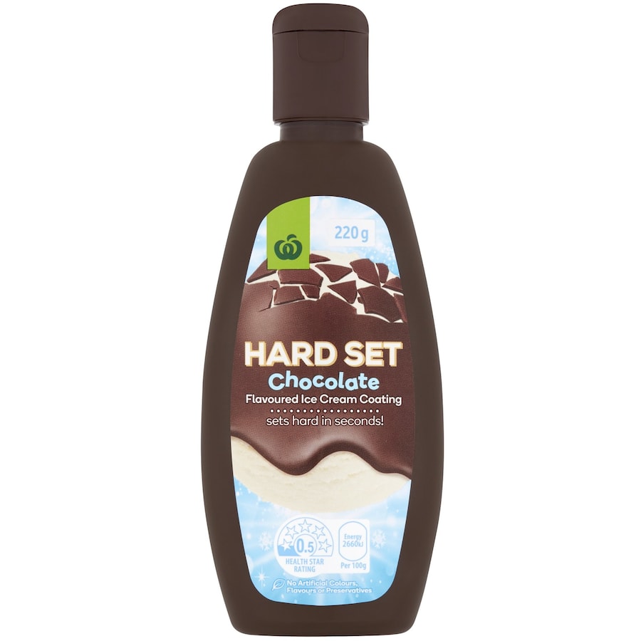 Woolworths Hard Set Topping Chocolate Squeeze bottle 220g