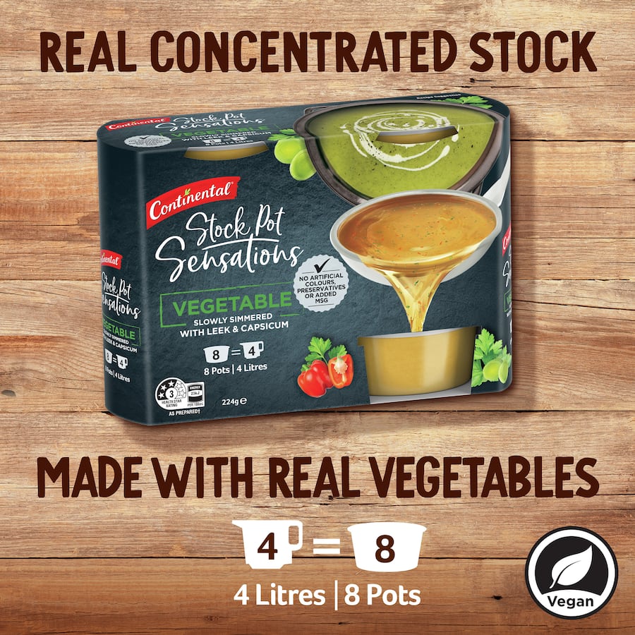 Continental Vegetable Stock Pot Concentrate 8 X 28g 8pack