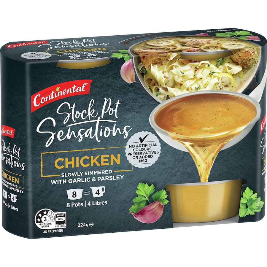 Continental Chicken Stock Pot Concentrate 8 X 28g 8pack