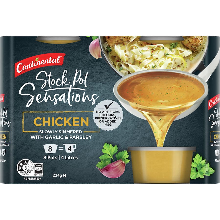 Continental Chicken Stock Pot Concentrate 8 X 28g 8pack
