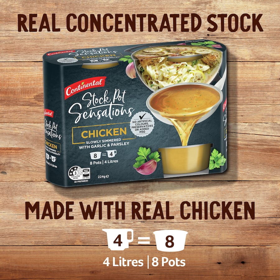 Continental Chicken Stock Pot Concentrate 8 X 28g 8pack