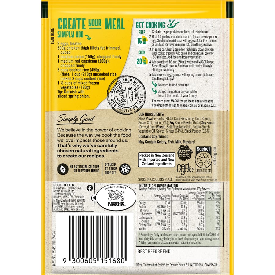 Maggi Recipe Base Chinese Fried Rice Sachet 28g