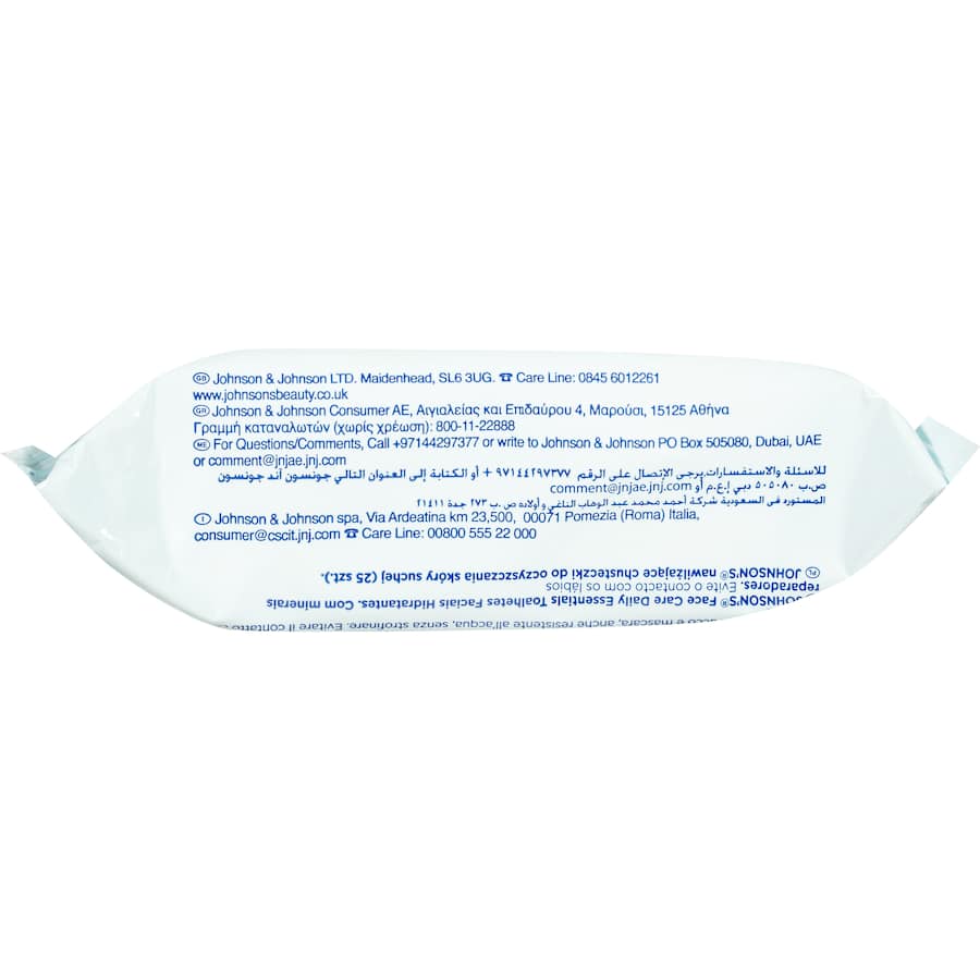 Johnsons Facial Wipes Dry & Sensitive Skin 3 In1 25pack