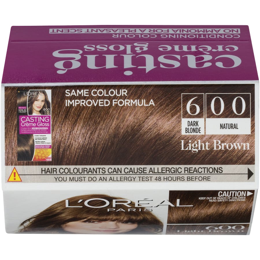 L'oreal Paris Casting Hair Colour Creme Gloss Light Brown 600 1pack