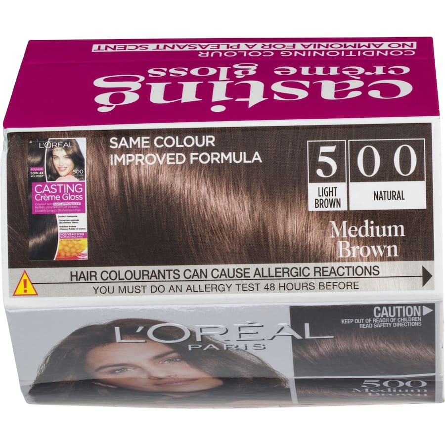L'oreal Paris Casting Hair Colour Creme Gloss Medium Brown 500 1pack