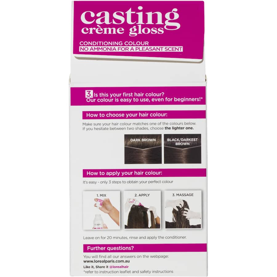 L'oreal Paris Casting Hair Colour Creme Gloss Darkest Brown 300 1pack