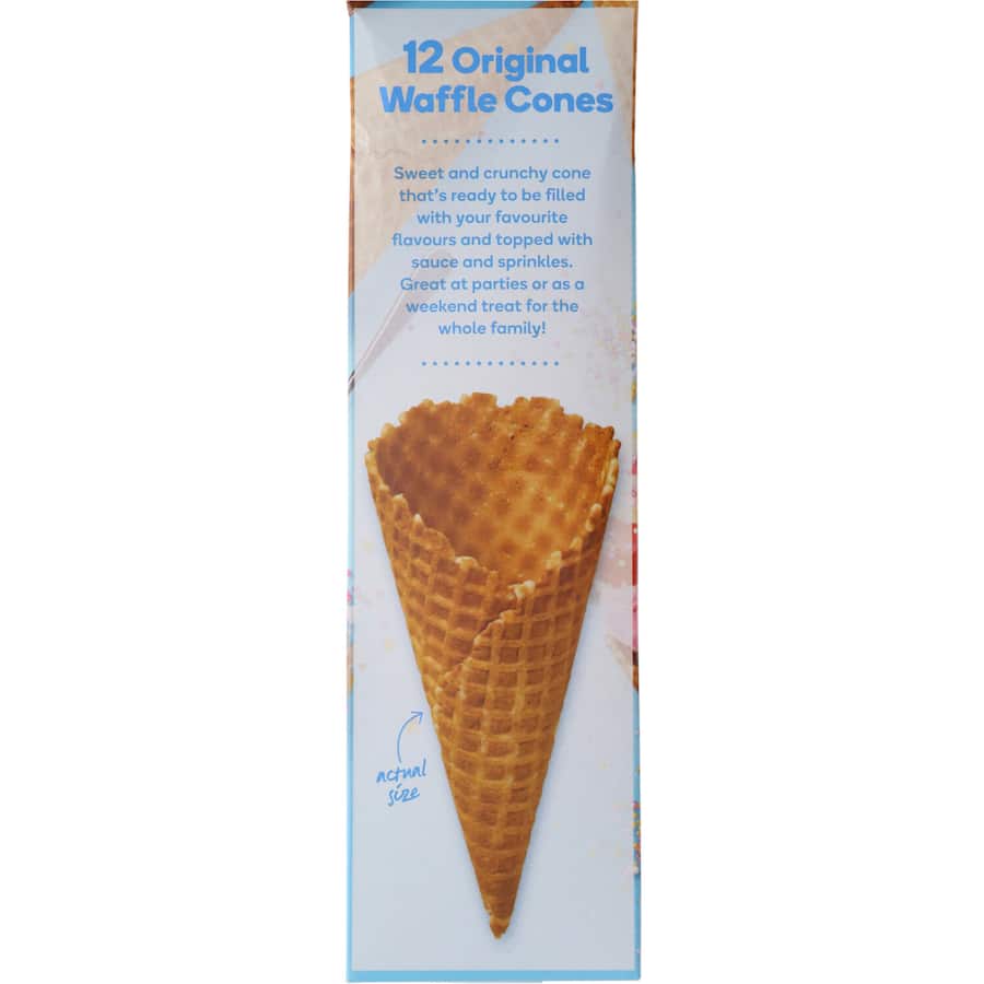 Woolworths Ice Cream Cones Waffle Plain 170g Boxed 12pack