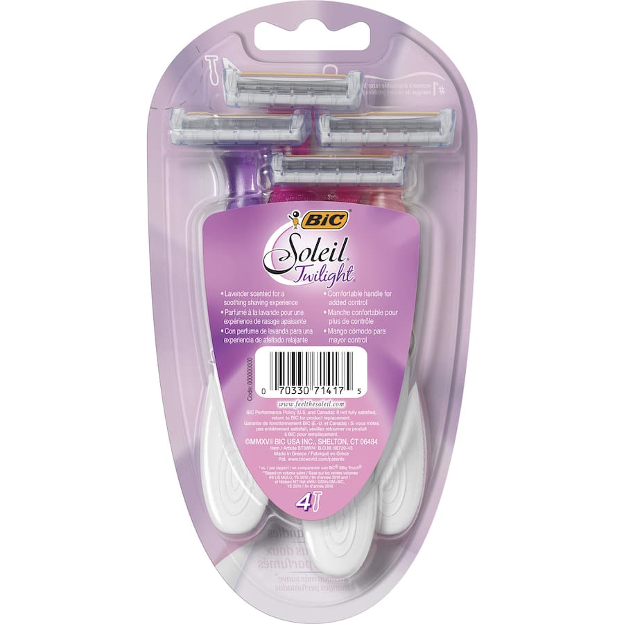 Bic Soleil Disposable Razors Twilight Lavender 4pack