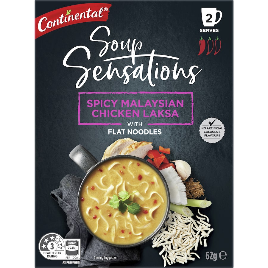 Continental Soup Sensations Chicken Laksa Spicy Malaysian 62g