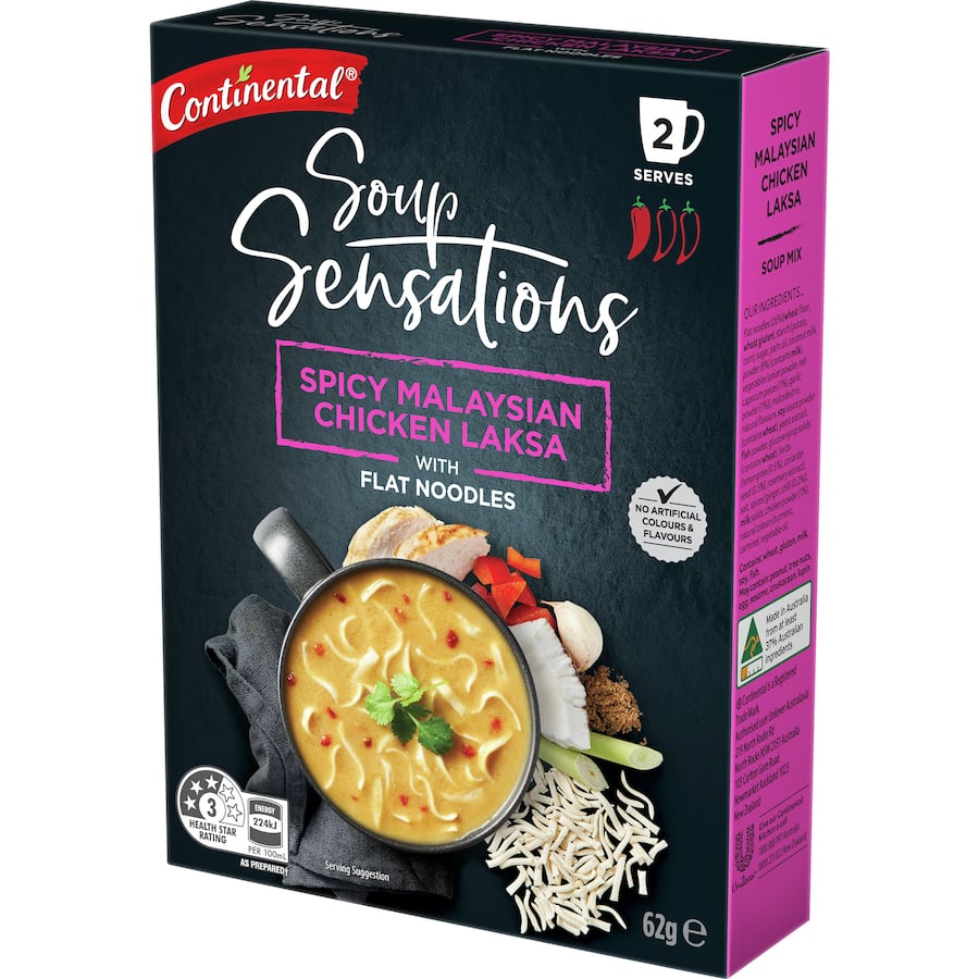 Continental Soup Sensations Chicken Laksa Spicy Malaysian 62g