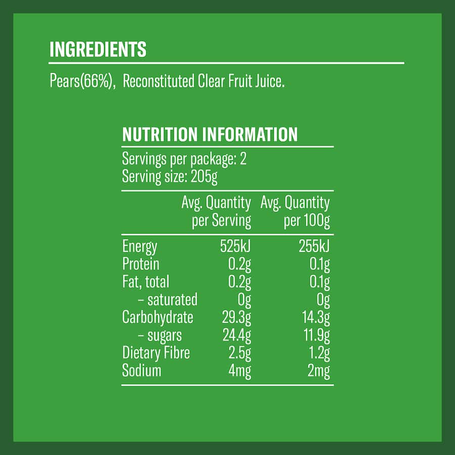 Wattie's Pears Quarters Clear Juice Can 410g