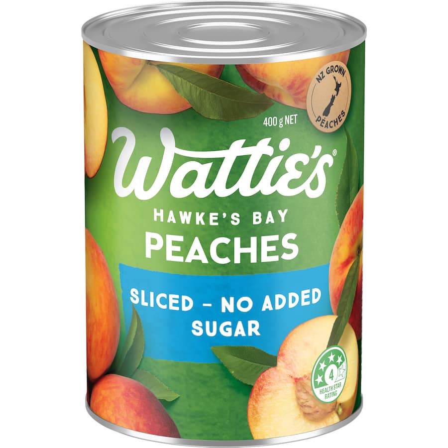 Wattie's Peaches Sliced - No Added Sugar Can 400g
