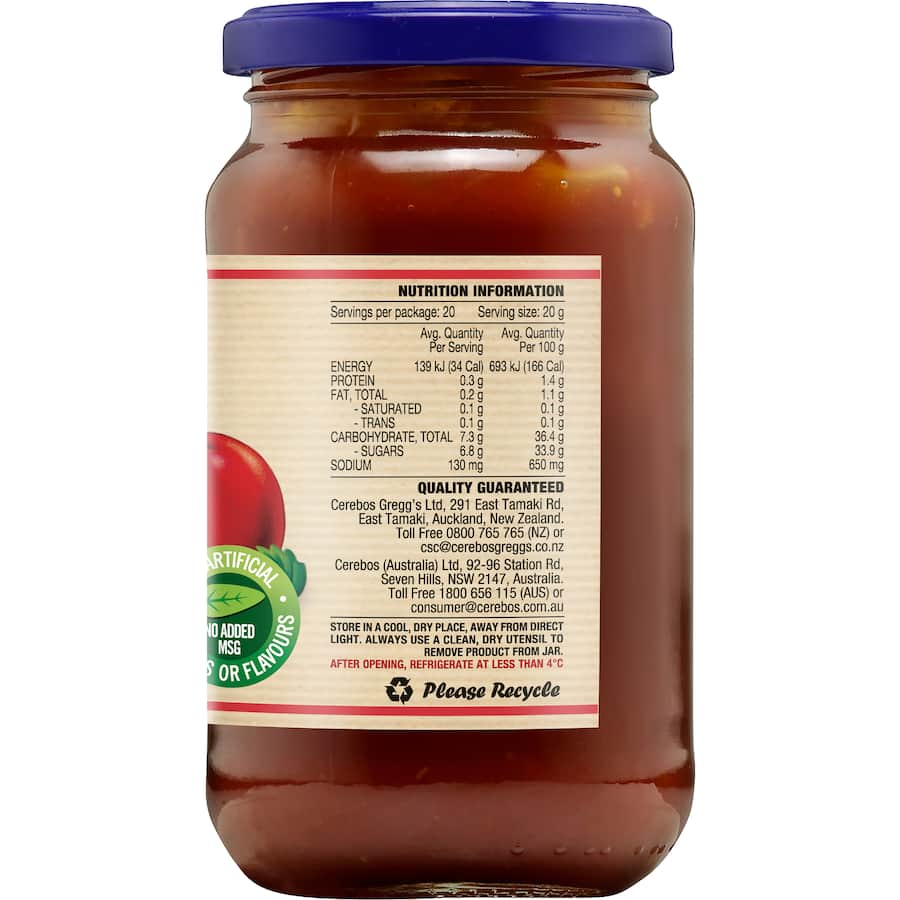 Cerebos Tomato Relish Jar 400g