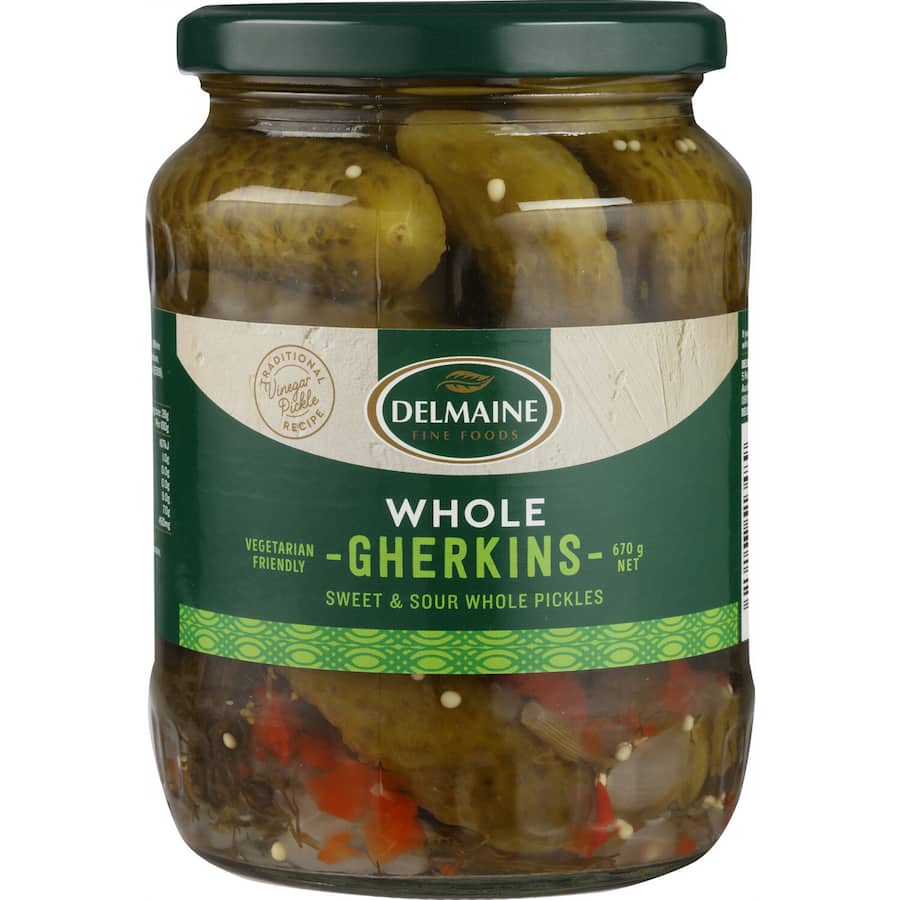 Delmaine Gherkins Whole Jar 670g