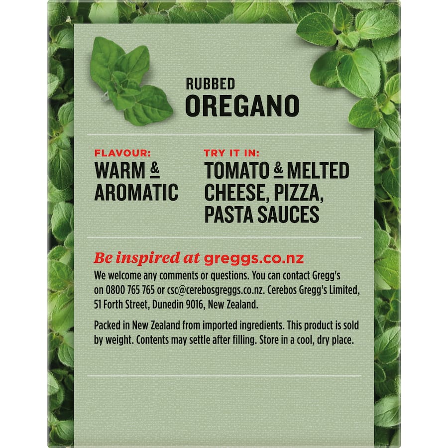 Greggs Oregano Rubbed Box 10g