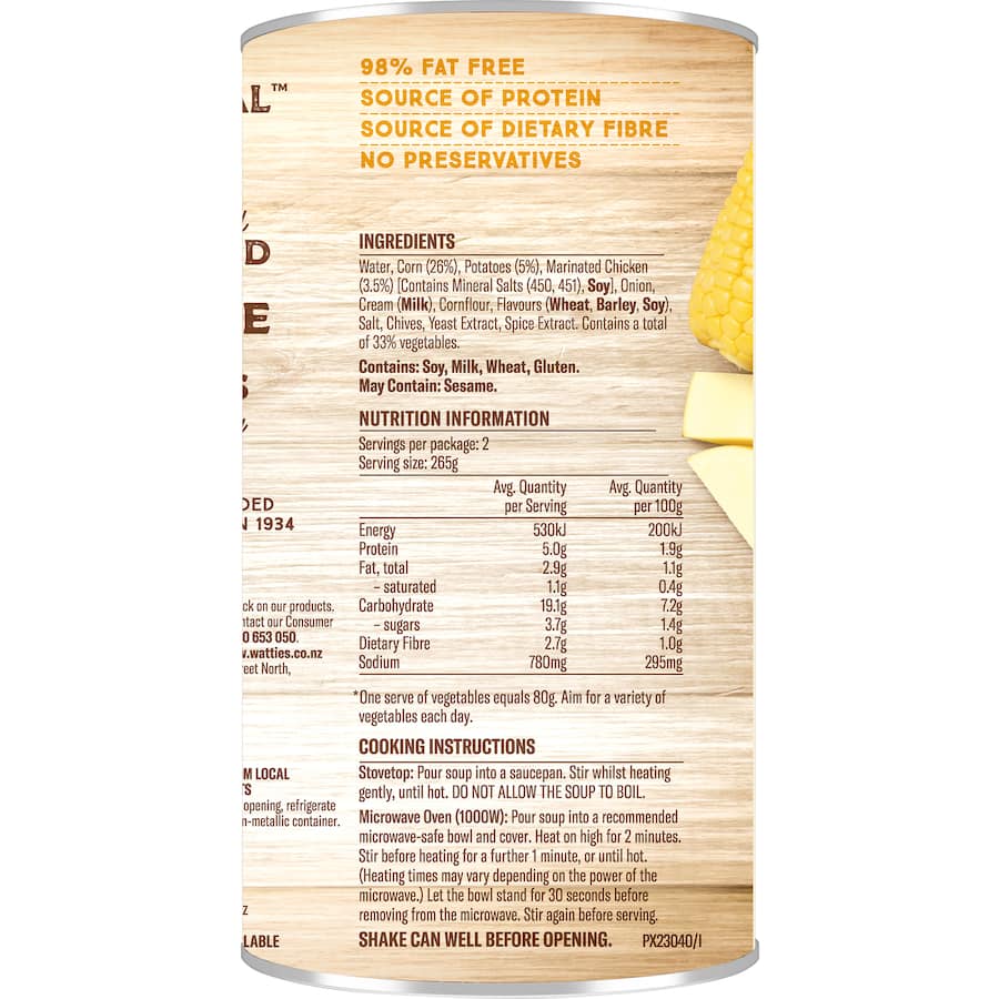 Wattie's Very Special Soup Chicken & Corn Soup Canned 535g