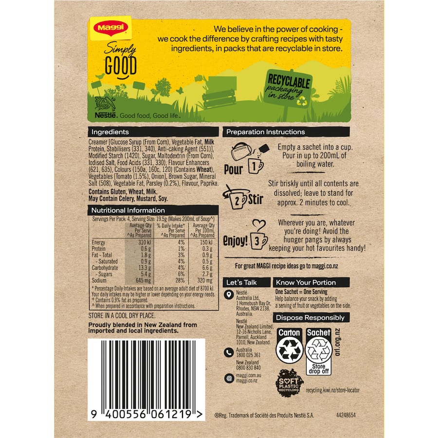 Maggi Soup For A Cup Instant Soup Rich Tomato 4 pack 78g