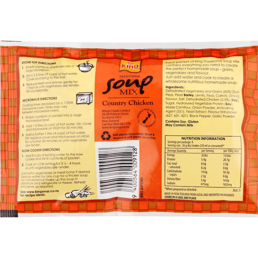 King Soup Mix Country Chicken Pkt 210g