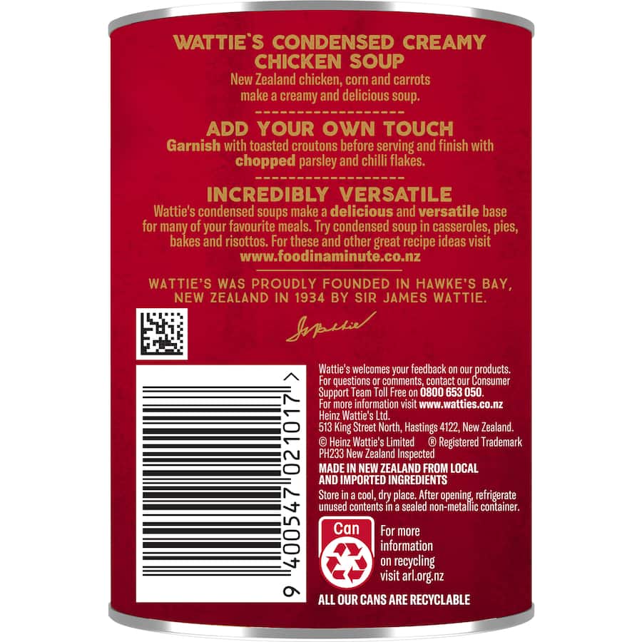 Wattie's Condensed Soup Creamy Chicken Canned 420g