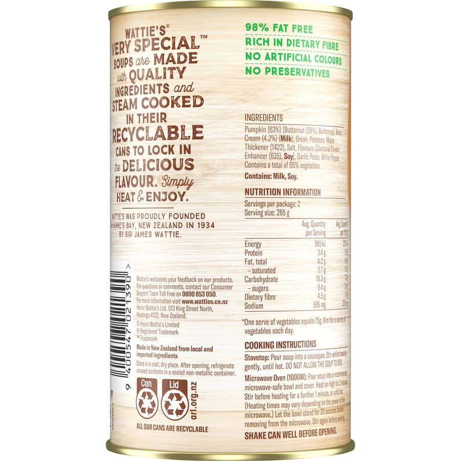 Wattie's Very Special Soup Creamy Pumpkin Canned 535g