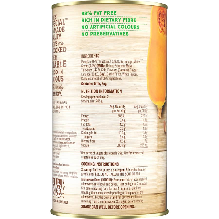 Wattie's Very Special Soup Creamy Pumpkin Canned 535g