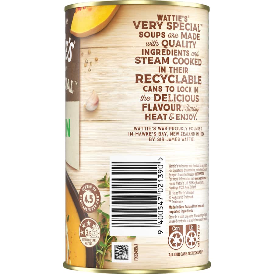 Wattie's Very Special Soup Creamy Pumpkin Canned 535g