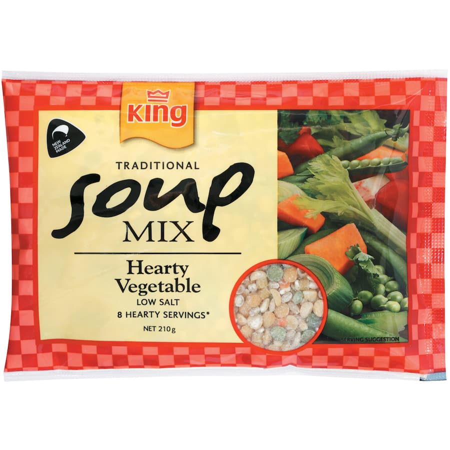 King Soup Mix Hearty Vegetable Low Salt Pkt 210g
