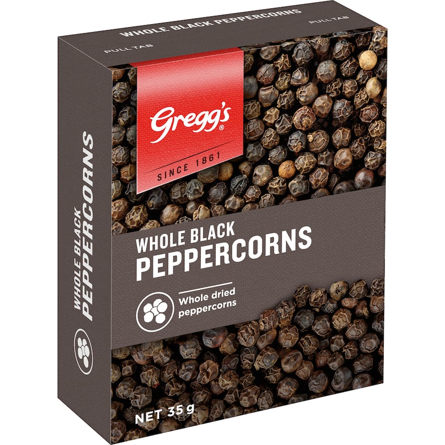 Greggs Peppercorns Whole Black Box 35g