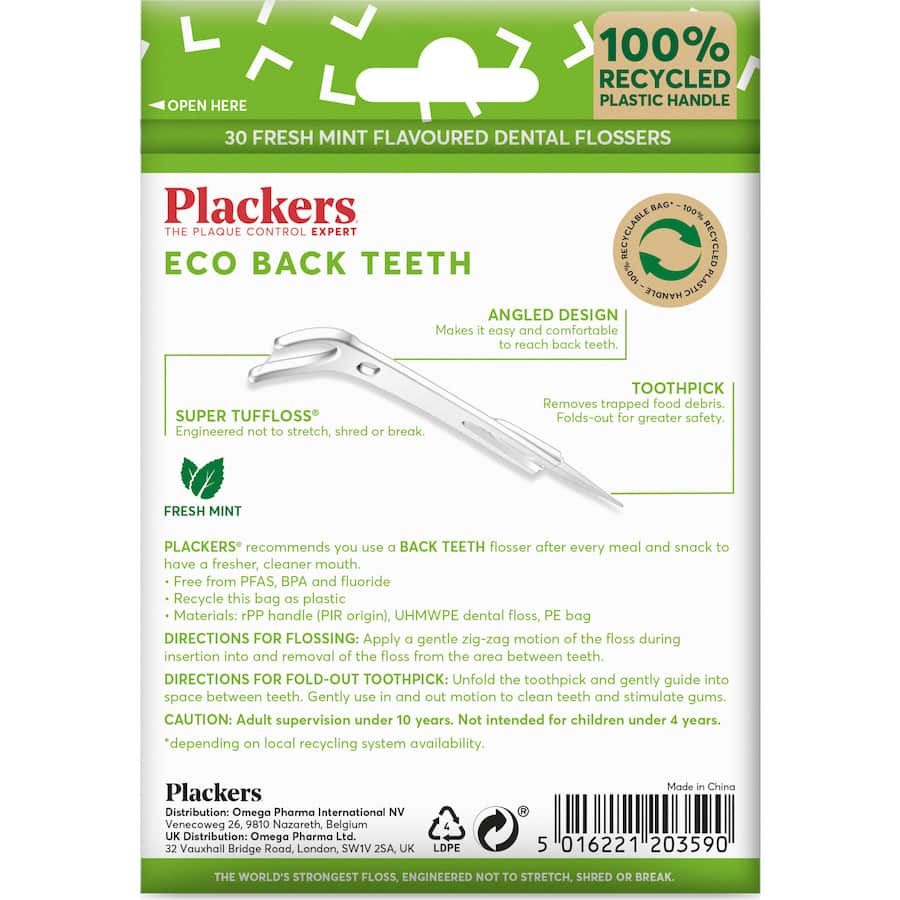 Plackers Dental Flossers Back Teeth 30pack