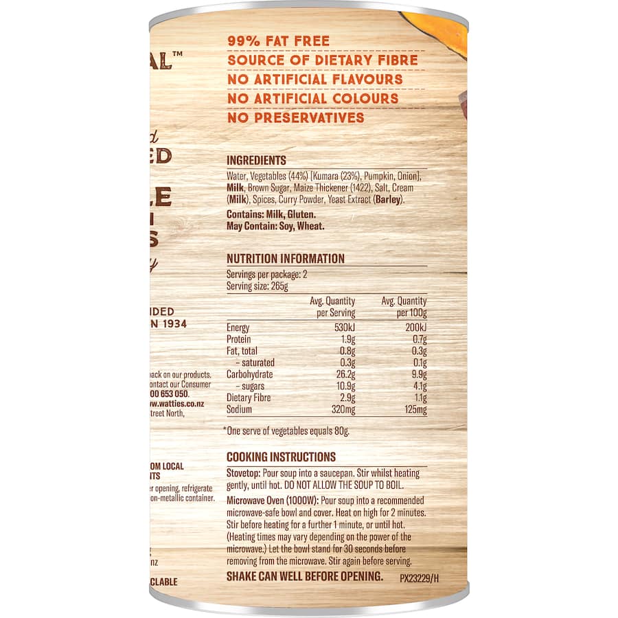 Wattie's Very Special Soup Kumara & Vegetable Canned 535g