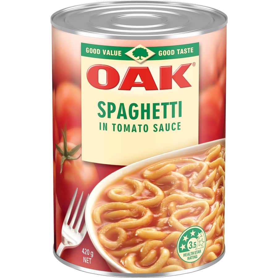 Oak Spaghetti In Tomato Sauce  Can 420g