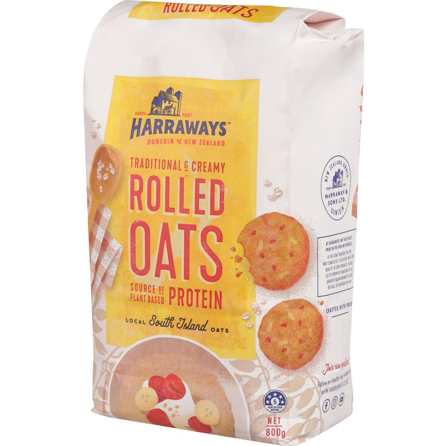 Harraways Oats Rolled Pack 800g