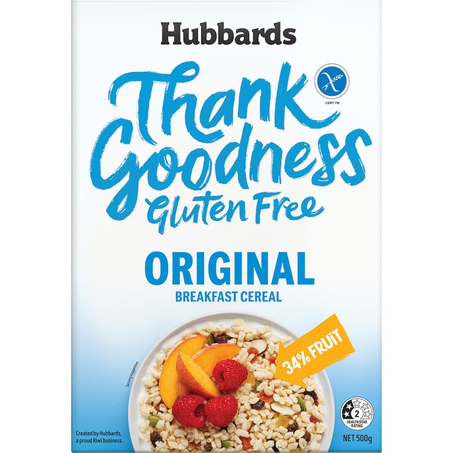 Hubbards Thank Goodness Cereal Original Gluten Free Box 500g