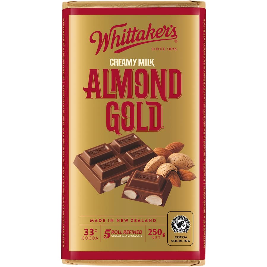 Whittakers Chocolate Almond Gold Block 250g