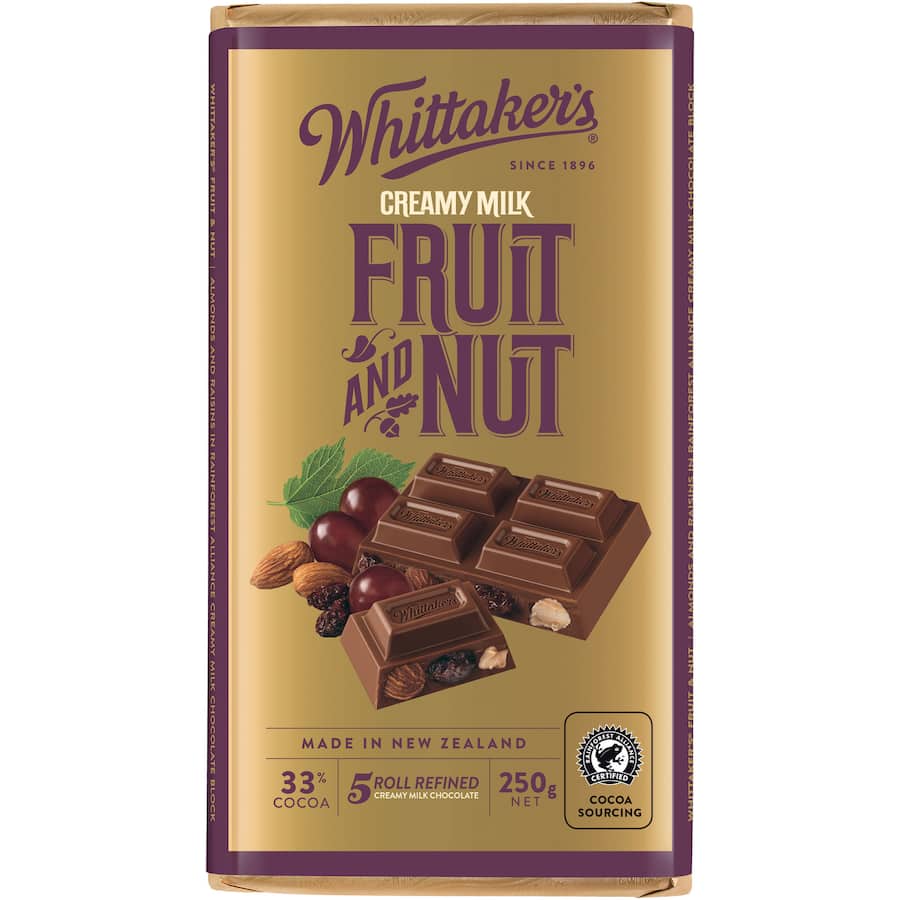 Whittakers Chocolate Fruit & Nut Block 250g