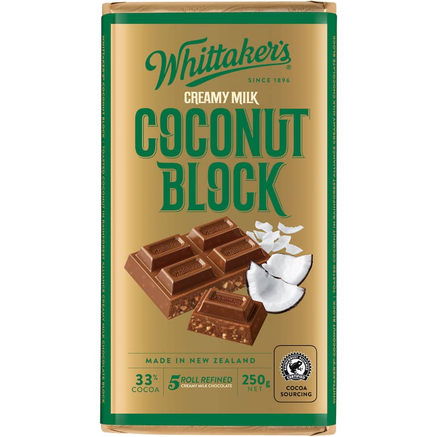 Whittakers Chocolate Coconut Block 250g