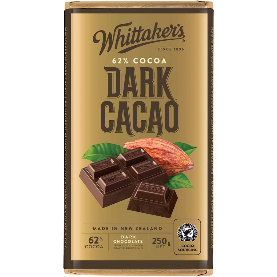 Whittakers Chocolate Dark 62% Block 250g