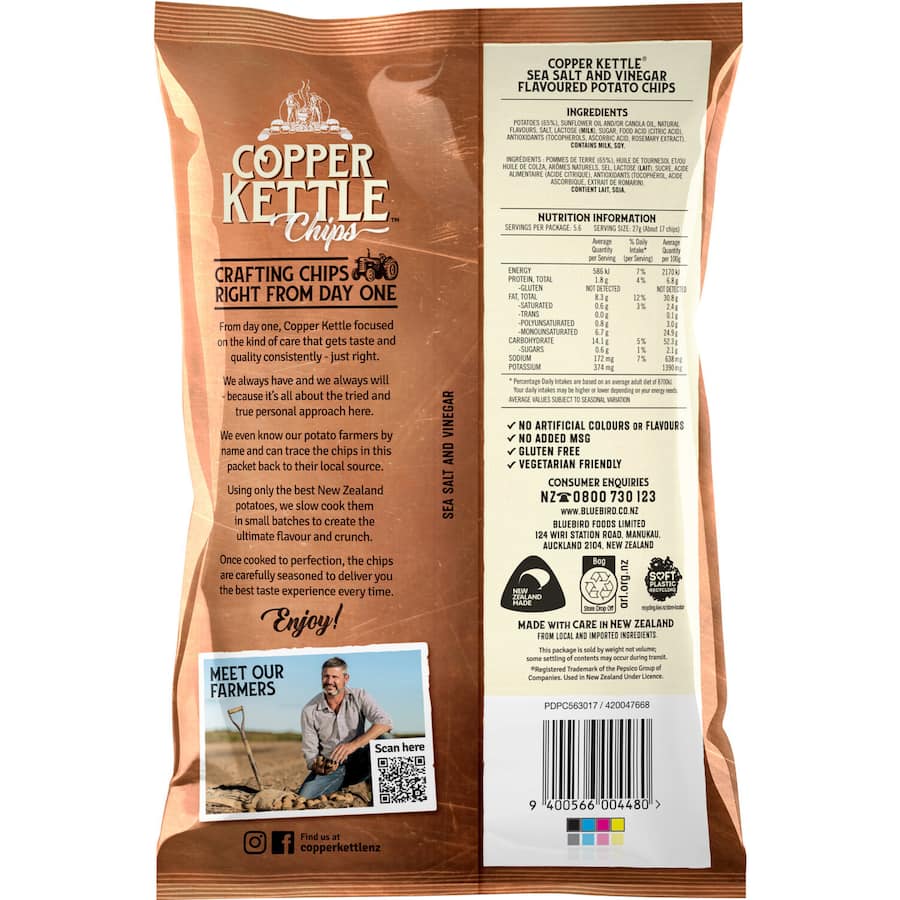 Copper Kettle Chips Salt & Vinegar 150g